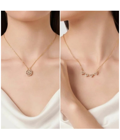 Four Love Hearts Pendant Necklace rose Diamond Leaf Clover Heart Necklaces